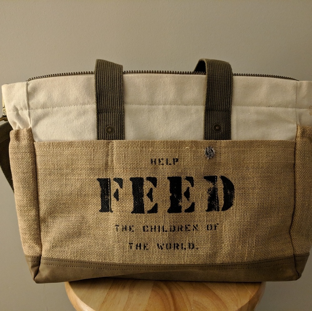 FEED Diaper Bag, Side Tote with many pockets